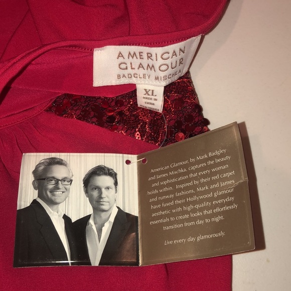 American Glamour size XL ted sequin mini dress long slit balloon sleeves - Picture 13 of 13